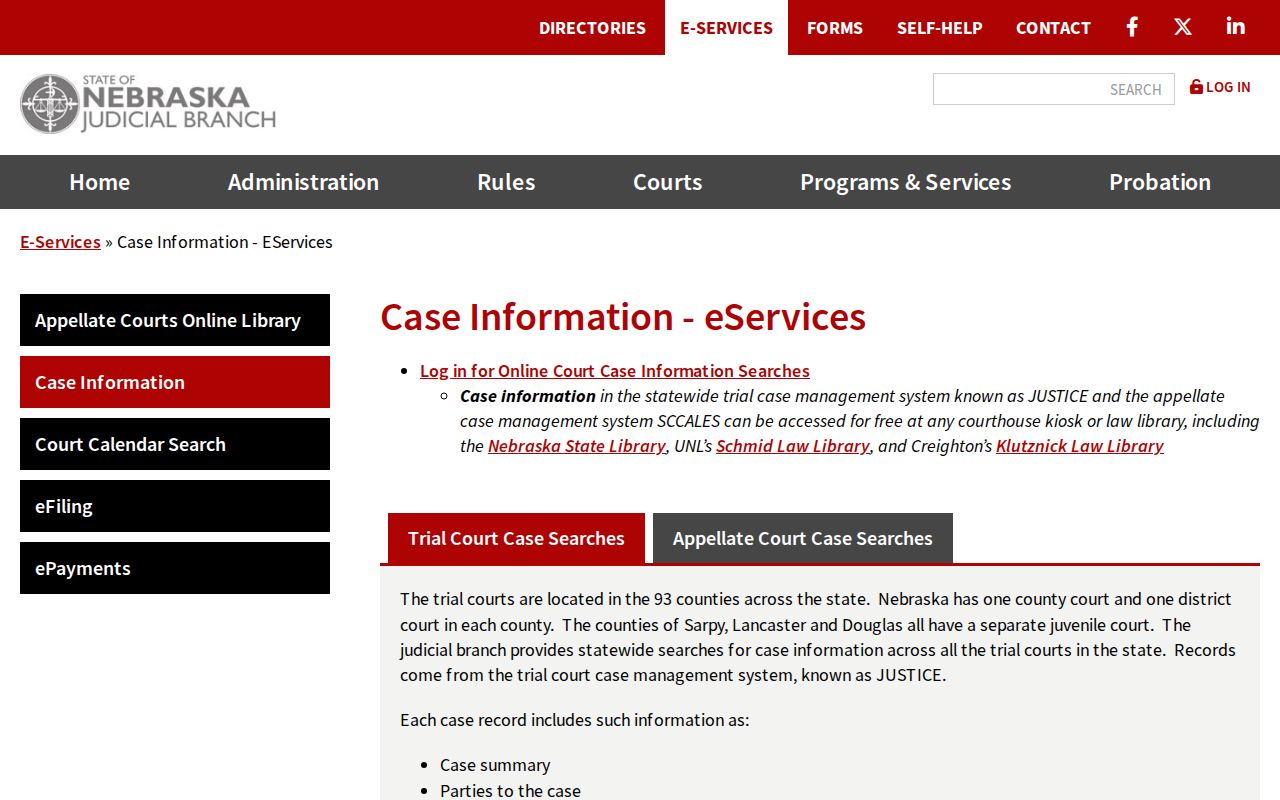 Adams County warrant search records, Nebraska JUSTICE case search