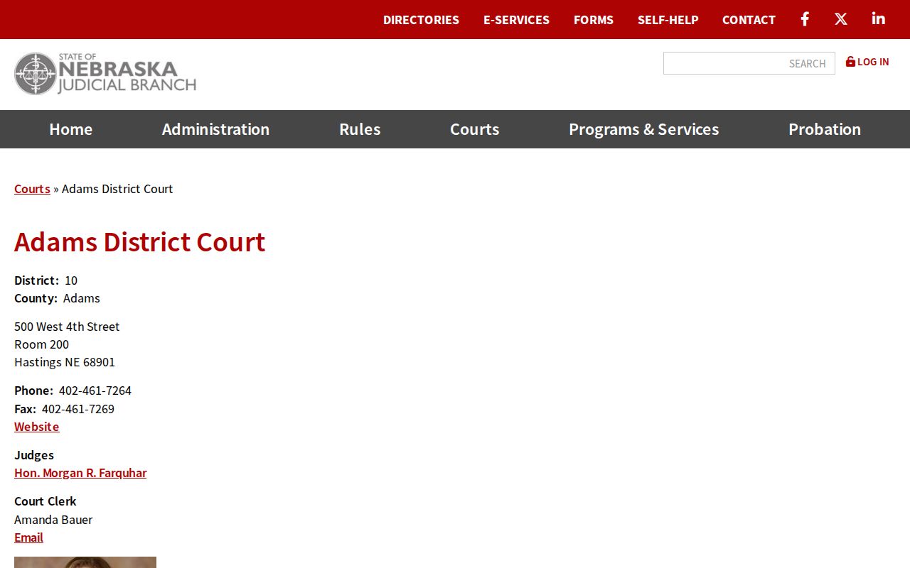Adams County bench warrant records, state judiciary court profile